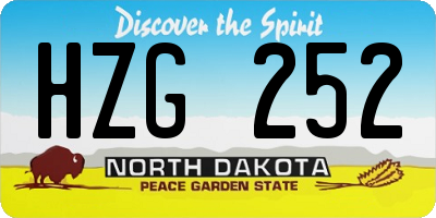 ND license plate HZG252