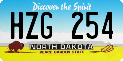 ND license plate HZG254
