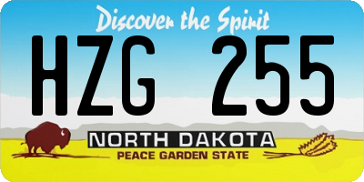 ND license plate HZG255