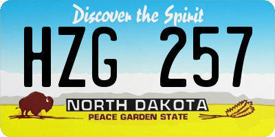 ND license plate HZG257