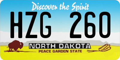 ND license plate HZG260