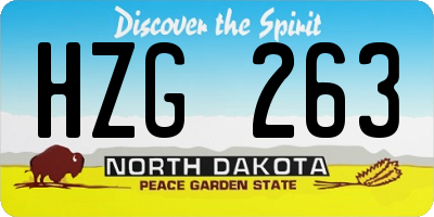 ND license plate HZG263