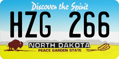 ND license plate HZG266