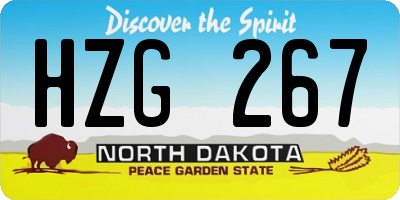 ND license plate HZG267