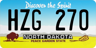 ND license plate HZG270