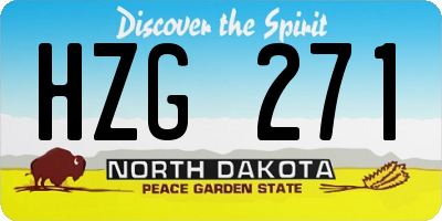 ND license plate HZG271