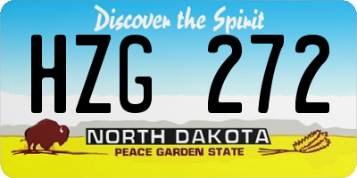 ND license plate HZG272