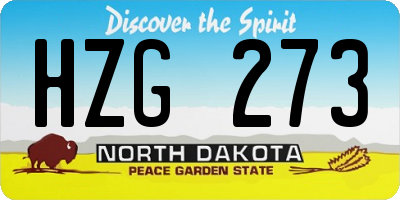 ND license plate HZG273