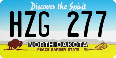 ND license plate HZG277
