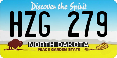 ND license plate HZG279
