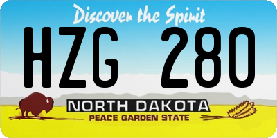 ND license plate HZG280