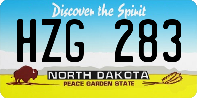 ND license plate HZG283