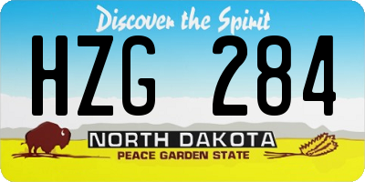 ND license plate HZG284