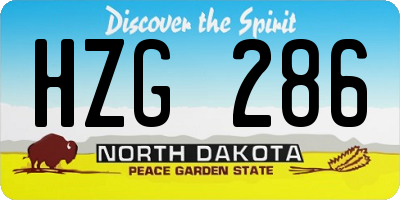ND license plate HZG286