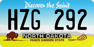 ND license plate HZG292