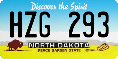 ND license plate HZG293