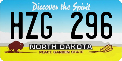 ND license plate HZG296