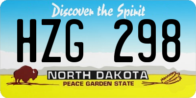 ND license plate HZG298