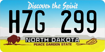 ND license plate HZG299