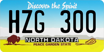 ND license plate HZG300