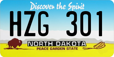 ND license plate HZG301