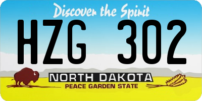 ND license plate HZG302