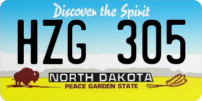 ND license plate HZG305