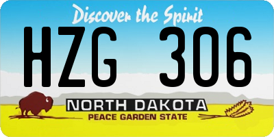 ND license plate HZG306