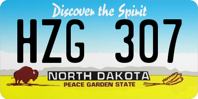 ND license plate HZG307