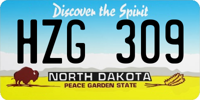 ND license plate HZG309