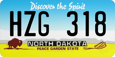 ND license plate HZG318