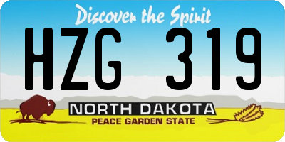 ND license plate HZG319