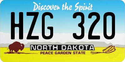 ND license plate HZG320