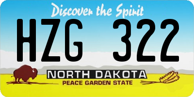 ND license plate HZG322