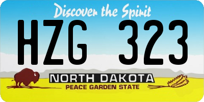 ND license plate HZG323
