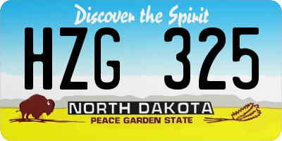 ND license plate HZG325