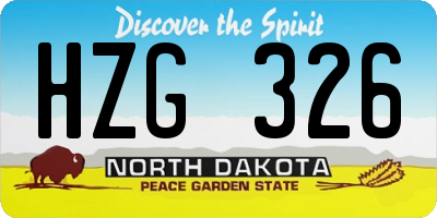 ND license plate HZG326