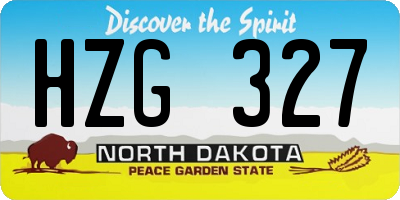 ND license plate HZG327