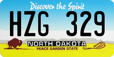 ND license plate HZG329