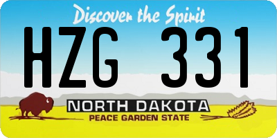 ND license plate HZG331