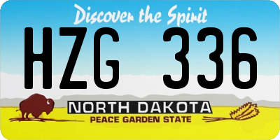 ND license plate HZG336