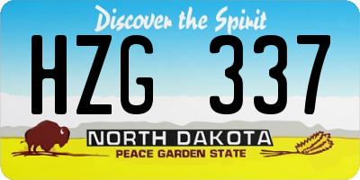 ND license plate HZG337