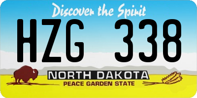 ND license plate HZG338