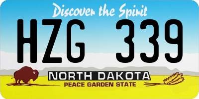 ND license plate HZG339