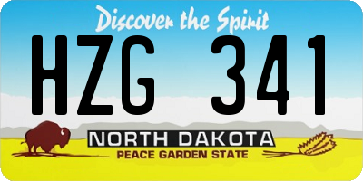 ND license plate HZG341