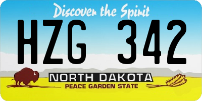 ND license plate HZG342