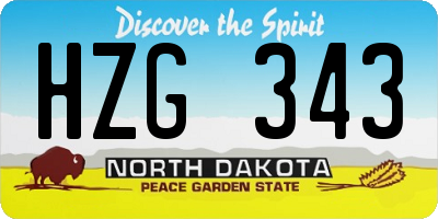 ND license plate HZG343