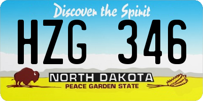 ND license plate HZG346