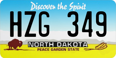 ND license plate HZG349