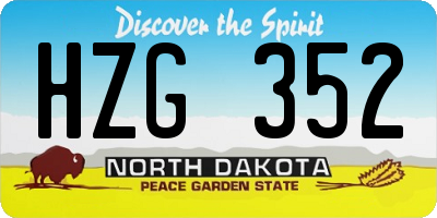 ND license plate HZG352